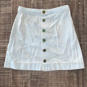 American Apparel Button Front LightWash Denim Mini